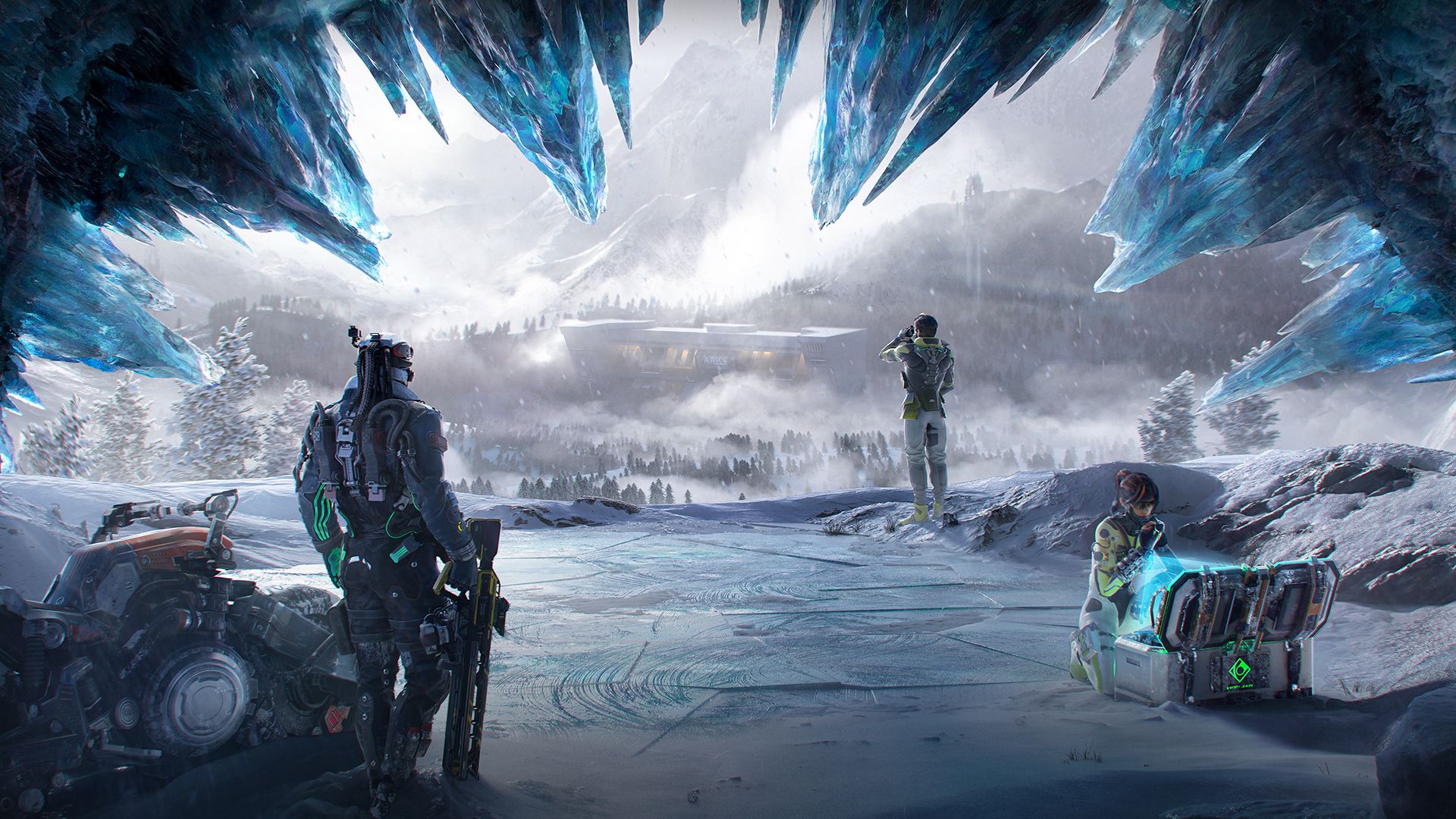 Earth: Revival is a solid MMO and weird survival game: sci-fi explorers search for loot in an icy cave
