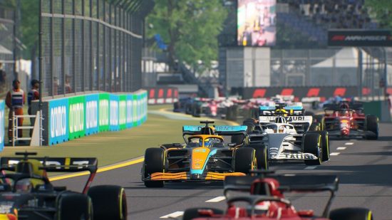 F1 Manager 2022 review: A McLaren driving round Australia with an AlphaTauri close behind