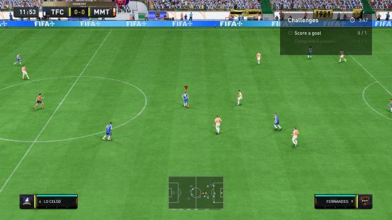 FIFA 23 review: Ultimate Team gameplay with Lo Celso on the ball in the middle of the field