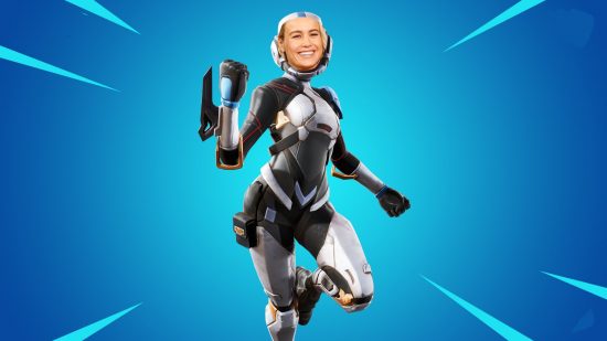 Fortnite and Brie Larson could be coming together: An image of The Paradigm with Brie Larson's face.