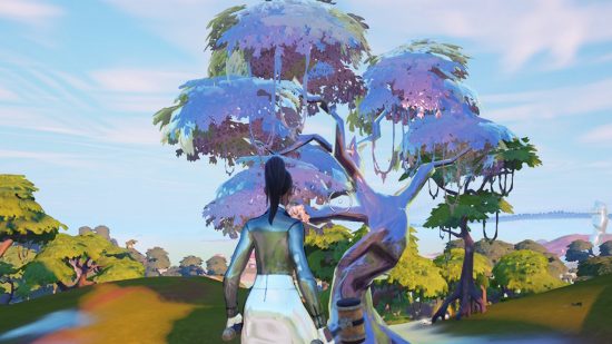 Chrome Fortnite tree: Destroy chrome objects and collect anomalies