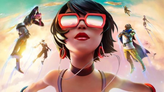 Fortnite First-Person mode could be on it's way: This image shows a fortnite character wearing sunglasses and headphones.