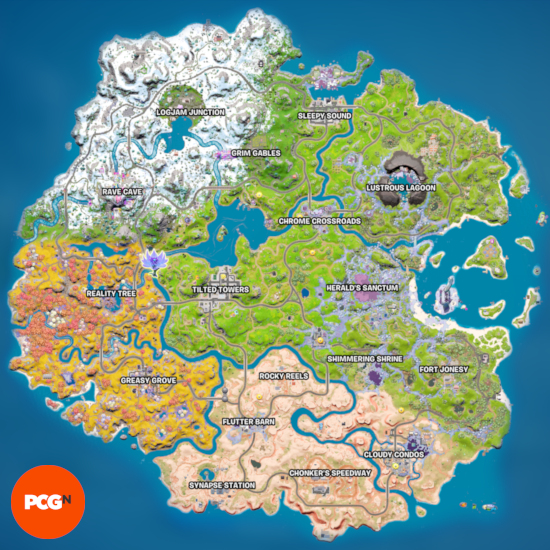 Fortnite map - the island as of the week commencing October 3.