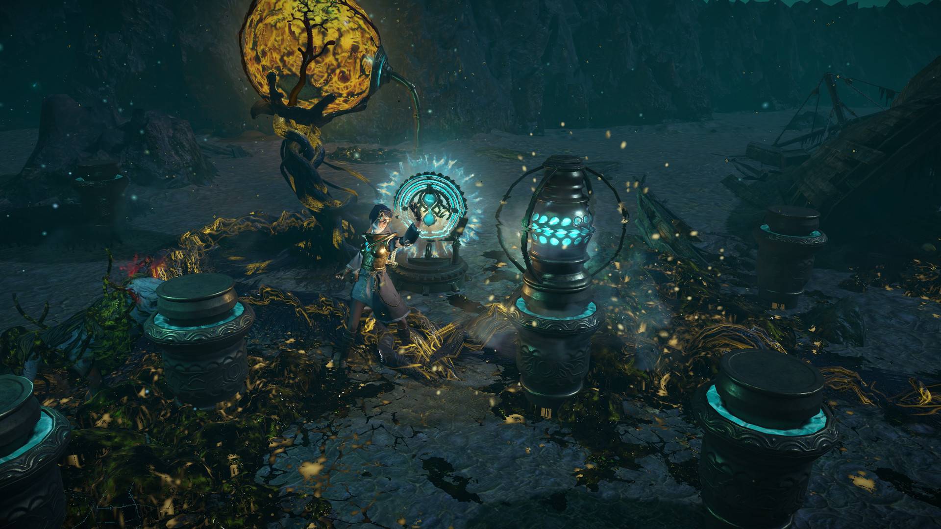 Best free MMOs: Path of Exile. Image shows dark, arcane magic in progress.
