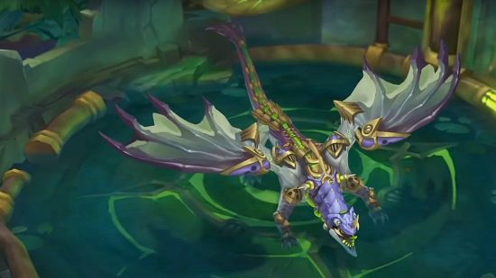 League of Legends Chemtech dragon is back and it isn't broken (hopefully): A green dragon roaring in a circular alcove