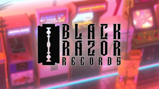 Arcade Paradise devs Wired Productions just launched a record label: Black Razor Records logo on a colourful background of arcade machines