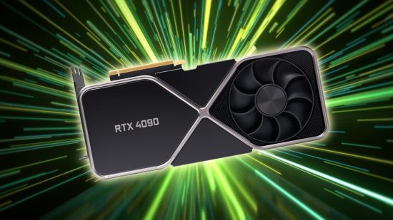 RTX 4000: Nvidia GPU with green explosion backdrop