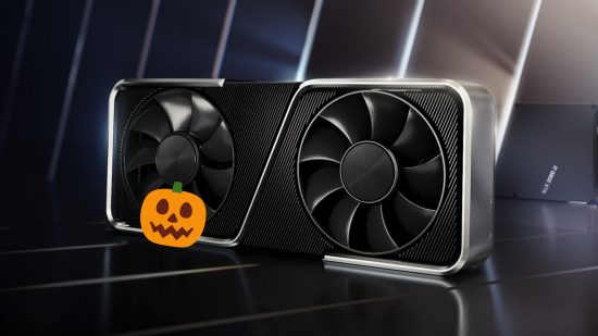 RTX 4000: Nvidia graphics card wtih pumpkin emoji at side