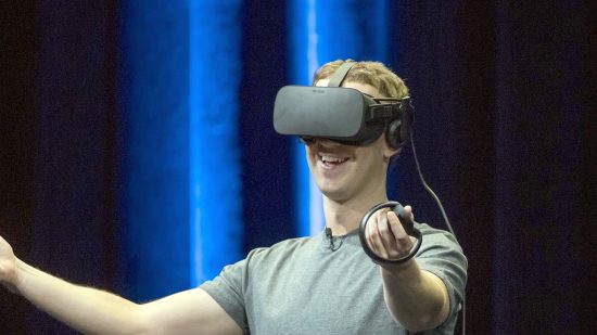Mark Zuckerberg wearing Oculus Quest headset