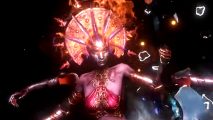 Path of Exile Archnemesis monsters - The Black Star, an eldritch horror with a flaming circular headpiece and a stylish red bikini