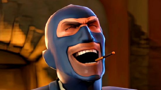 Steam guides a joke - Team Fortress 2's BLU Spy laughing maniacally