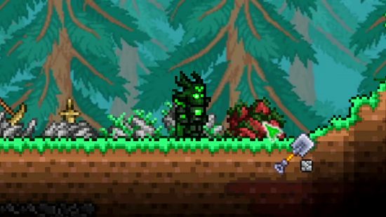Terraria 1.4.4 update - Rubblemaker, a new item allowing debris and background objects to be placed freely