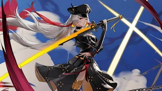 Tower of Fantasy: Claudia, the SSR simulacrum available during the Artificial Island 1.5 update, wields her Guren Blade