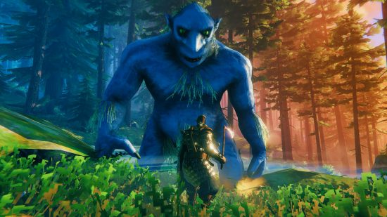 Valheim update adds crossplay as Steam survival game goes to Game Pass: A troll attacks the player in a Valheim forest