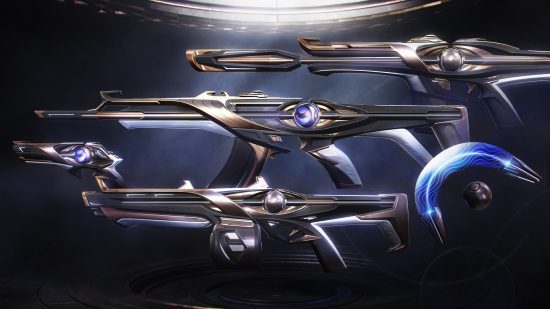Valorant Chronovoid skins are literally Halo covenant weapons: A collection of guns including rifles and handguns, as well as a circular knife