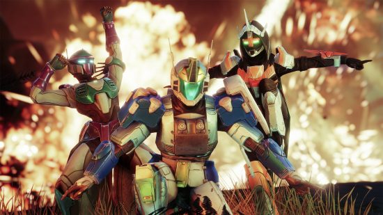 Destiny 2 Festival of the Lost returns with new weapon, gear and more: A Destiny 2 Warlock, Titan, and Hunter show off their mech-inspired Festival of the Lost armour sets.