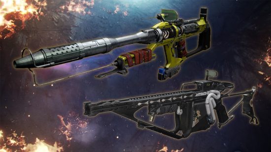 Destiny 2 PvP meta weapons won't be disabled, dev says: Images of Arbalest and Lorentz Driver on a dark background.