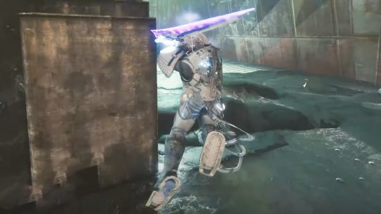 Destiny 2 YouTuber solos a Master Nightfall with no movement keys: A image of a Titan using a sword to move through the the Nightfall.
