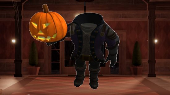 Roblox Headless Horseman rises from the grave and into the Avatar Shop: The Headless Horseman Roblox avatar stands with a jack-o-lantern in hand.
