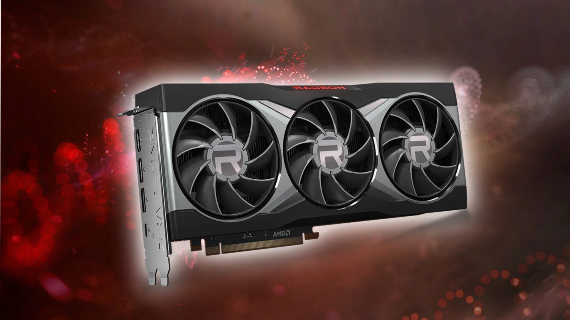 AMD Radeon RX 7900 XTX: Current gen graphics card with Radeon themed backdrop