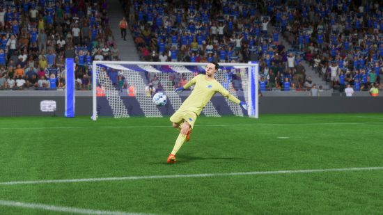Best FIFA 23 goalkeepers: Vandevoort kicking the ball out of his hands