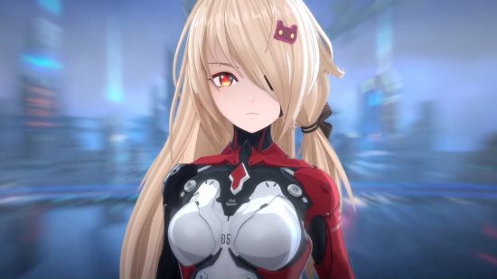 Best free Steam games: Tower of Fantasy. Image shows an anime woman with blonde hair standing in front of a blurred background.