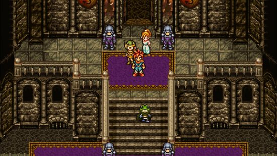 Best JRPGs on PC: The heroes of Chrono Trigger walking through a castle.