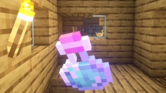 Best Minecraft potions: player drinks a potion
