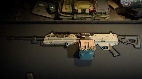 Best Modern Warfare 2 LMGs: The RAAL MG sits in a cushioned gun case