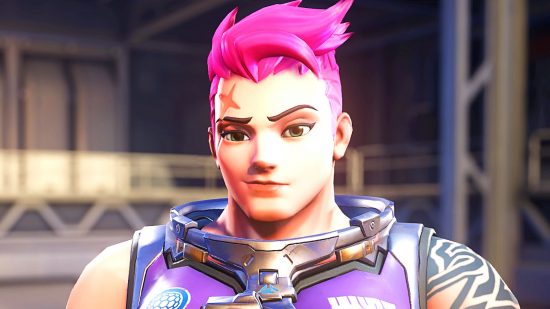 Meilleur Heroes Overwatch 2 Tank: un Zarya aux cheveux roses haussant un sourcil