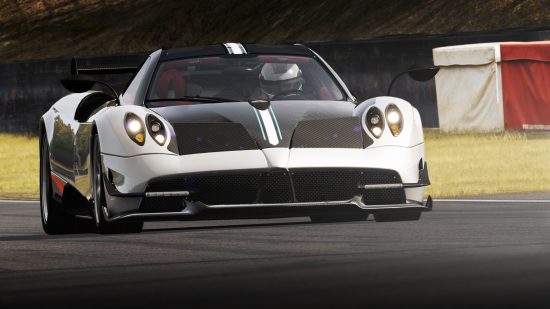 Най -добри VR игри - бял и черен суперкар в Assetto Corsa