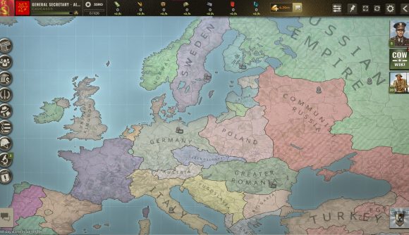 Best war games: Call of War: World War II. Image shows a map of the world during the Second World War.