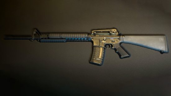 Call of Duty Modern Warfare 2 best assault rifles: a stock M16 surrounded by foam in the preview menu
