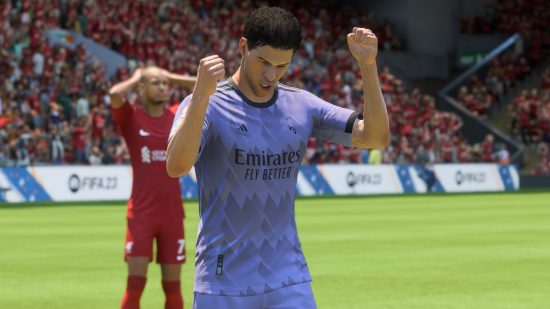 FIFA 23 Elite Eight SBC Solution: Ballack celebrates after a teammate scores a goal