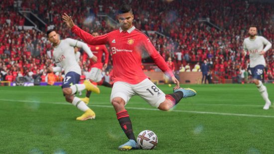 FIFA 23 lengthy players explained: a football player dressed in red strikes the ball