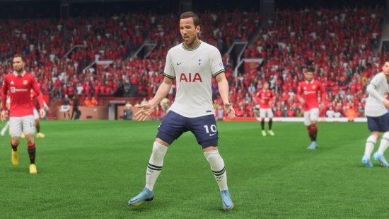 FIFA 23 lengthy players explained: a football player dressed in white calls for the ball from their teammates