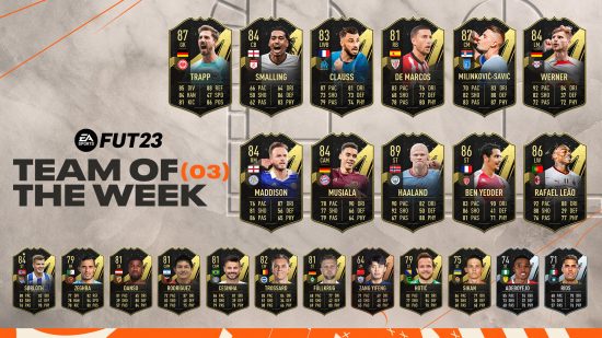 FIFA 23 TOTW 3 lineup: a group of special football cards, rewards for good performances this week