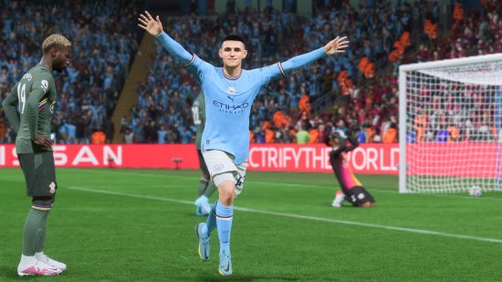 FIFA 23 TOTW 4: Phil Foden celebrates after scoring a goal