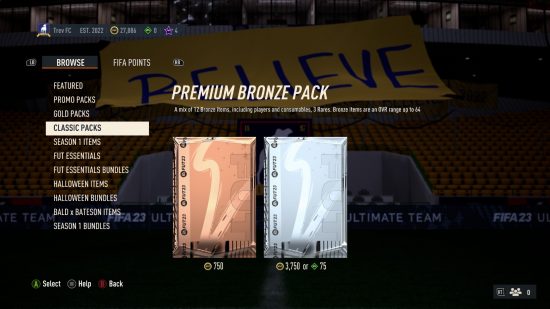 Методы торговли FIFA 23: бронзовые наборы в магазине