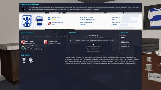 Best teams to manage in Football Manager 2023: NK Osijek