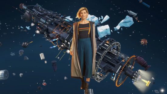 Fortnite Doctor Who collaboration could be coming. This image shows Doctor Who in front of a space background.