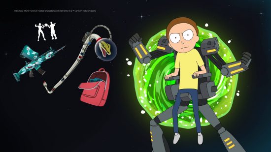 Fortnite Rick & Morty Mecha Morty is shown in this image. 