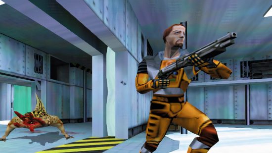 Half-Life roguelike shooter approved for Steam by Valve: Gordon Freeman fights a bullsquid in Half-Life's Black Mesa