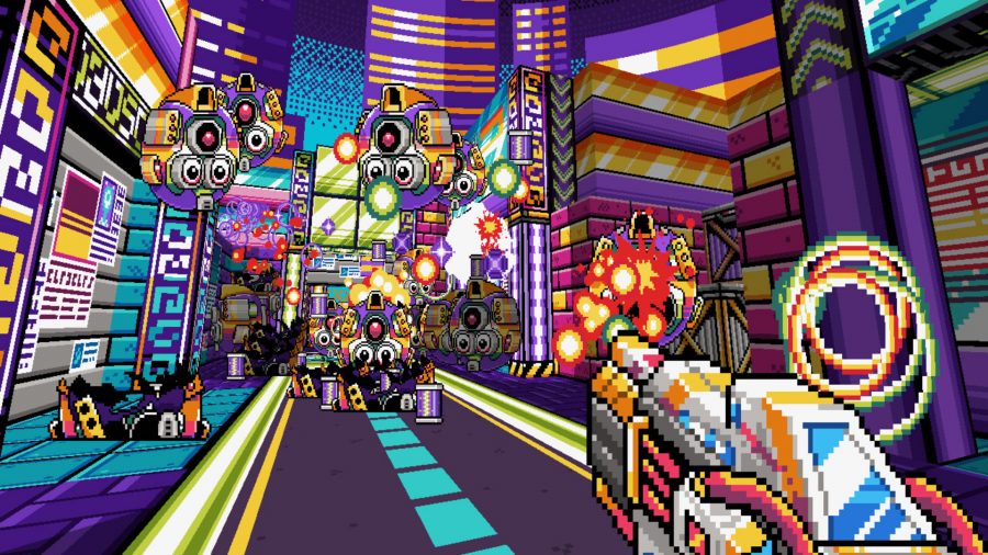 Mala Petaka - colourful pixel art sci-fi inspired GZDoom game