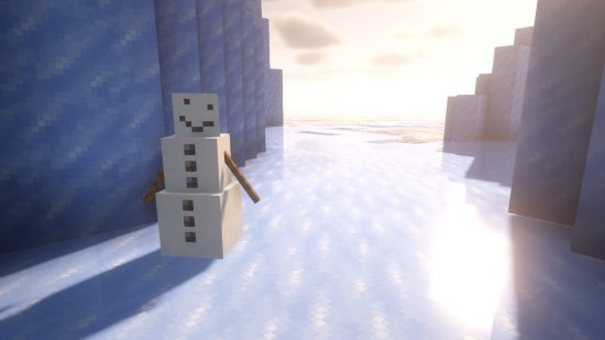 Minecraft南瓜 - 雕刻的南瓜被從他的頭上移開後的Minecraft Snowman