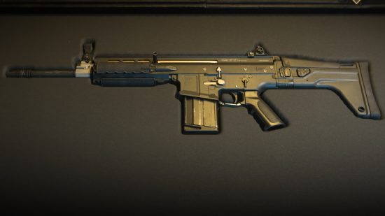 The best battle rifles in Modern Warfare 2: a TAQ V battle rifle sits in a cushioned gun case
