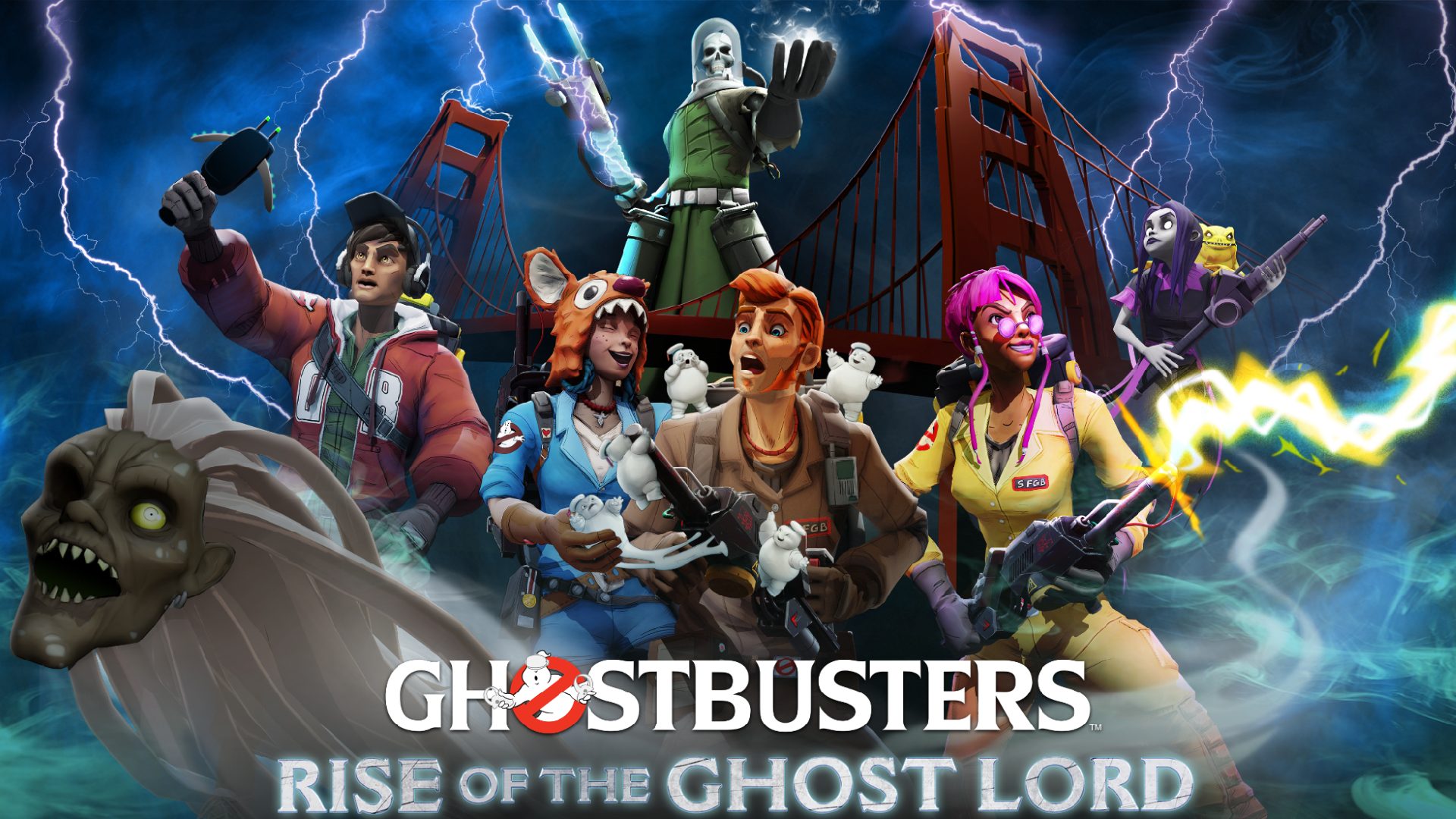 Jeu Art of Oculus Quest 2 'Ghostbusters: Rise of the Ghost Lord' avec personnages et logo