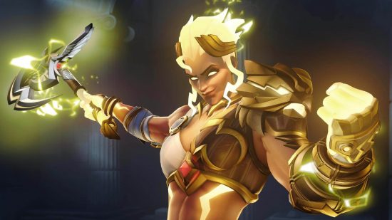 Overwatch 2 battle pass: The Zeus Junker Queen mythic skin available at the completion of the Overwatch 2 season 2 battle pass, which features Greek mythology skins.