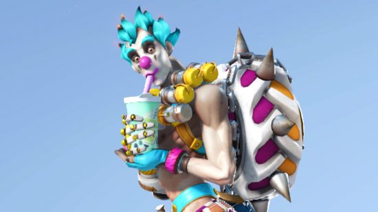 Overwatch 2 server error - Junkrat in a clown outfit sipping on a large drink