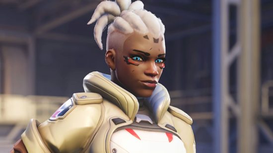 Overwatch 2 tier list: Sojourn staring at you with white dreadlocks